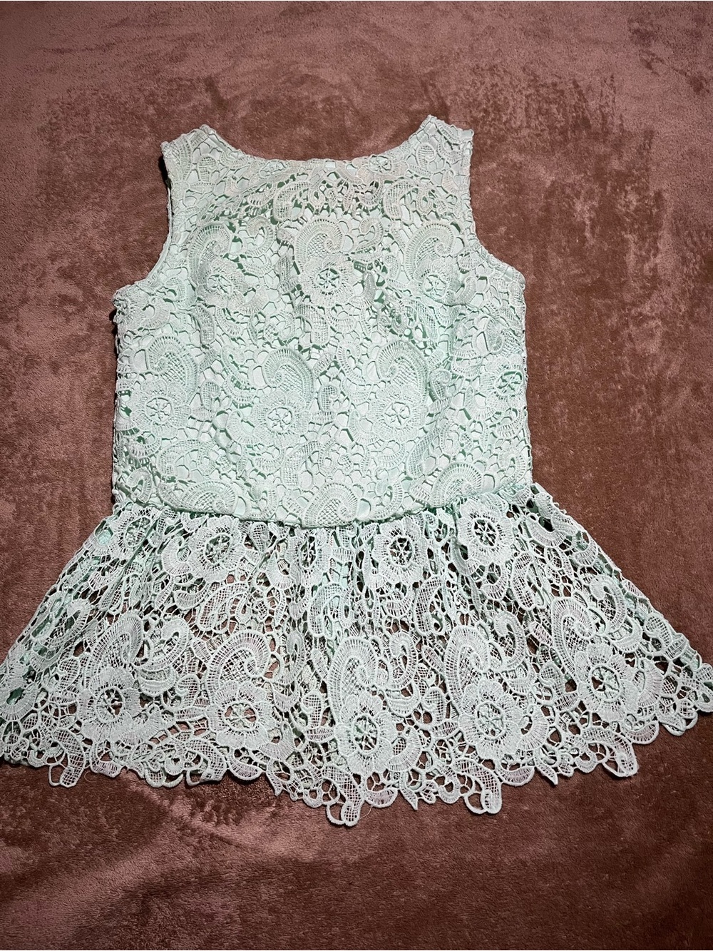 Mint Lace Peplum Top-Size L